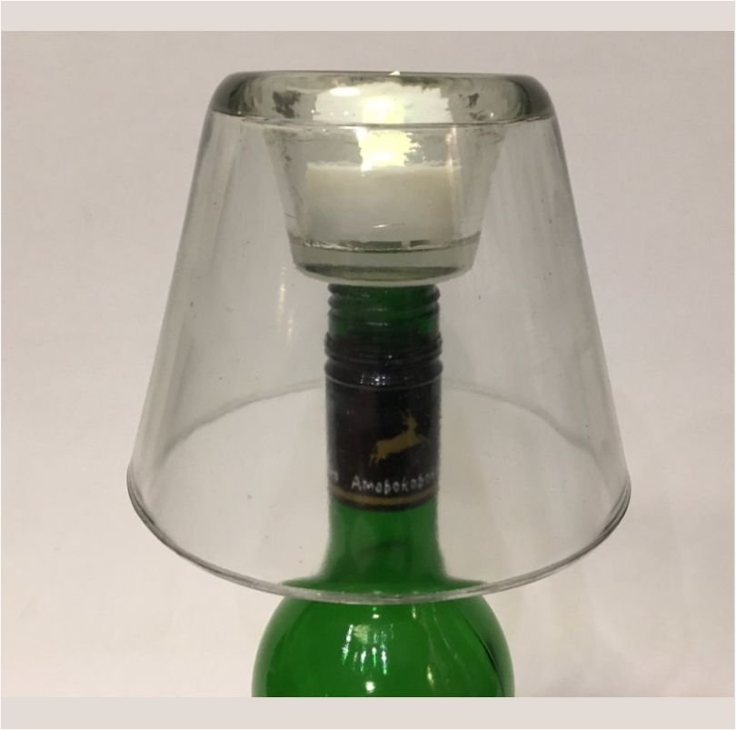 Zeggen limiet scherp Bottlelight waxinelichthouder voor op een fles van helder glas