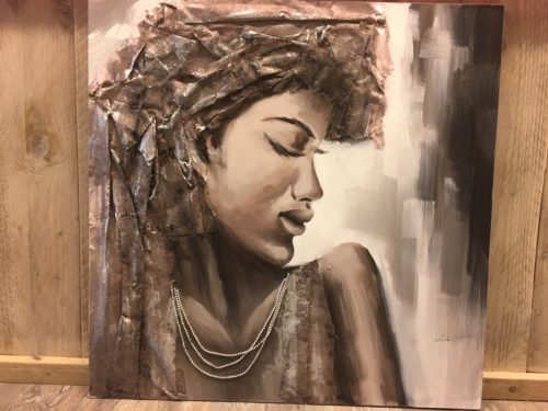 Schilderij vrouw in reliëf