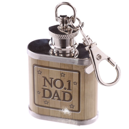 Sleutelhanger heupfles voor vader No1 dad