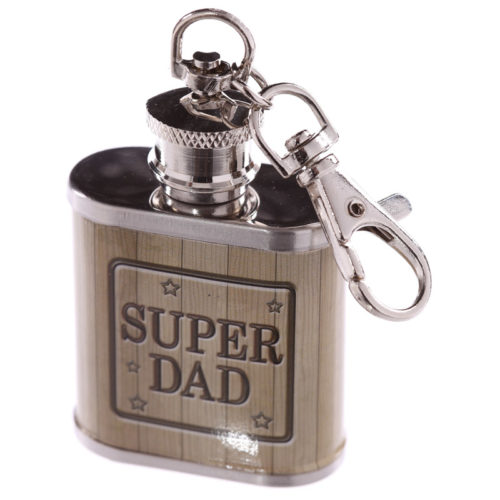 Sleutelhanger heupfles voor vader Super dad