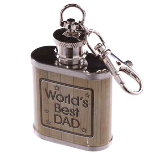 Sleutelhanger heupfles voor vader worlds best dad 2