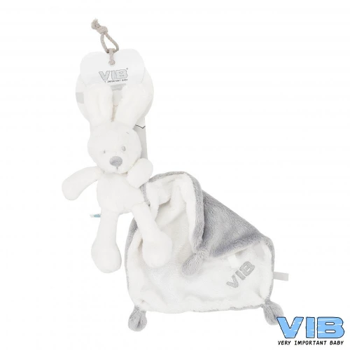 Pluche konijn met doekje wit van VIB