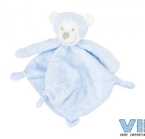 Baby knuffeldoekje VIB aap blauw roze of wit