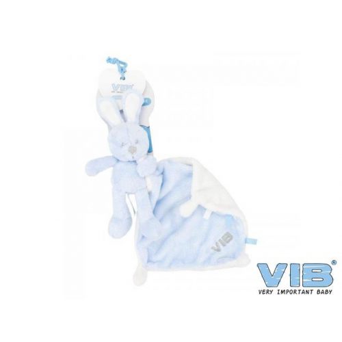 Baby knuffeldoekje VIB konijn blauw roze of wit