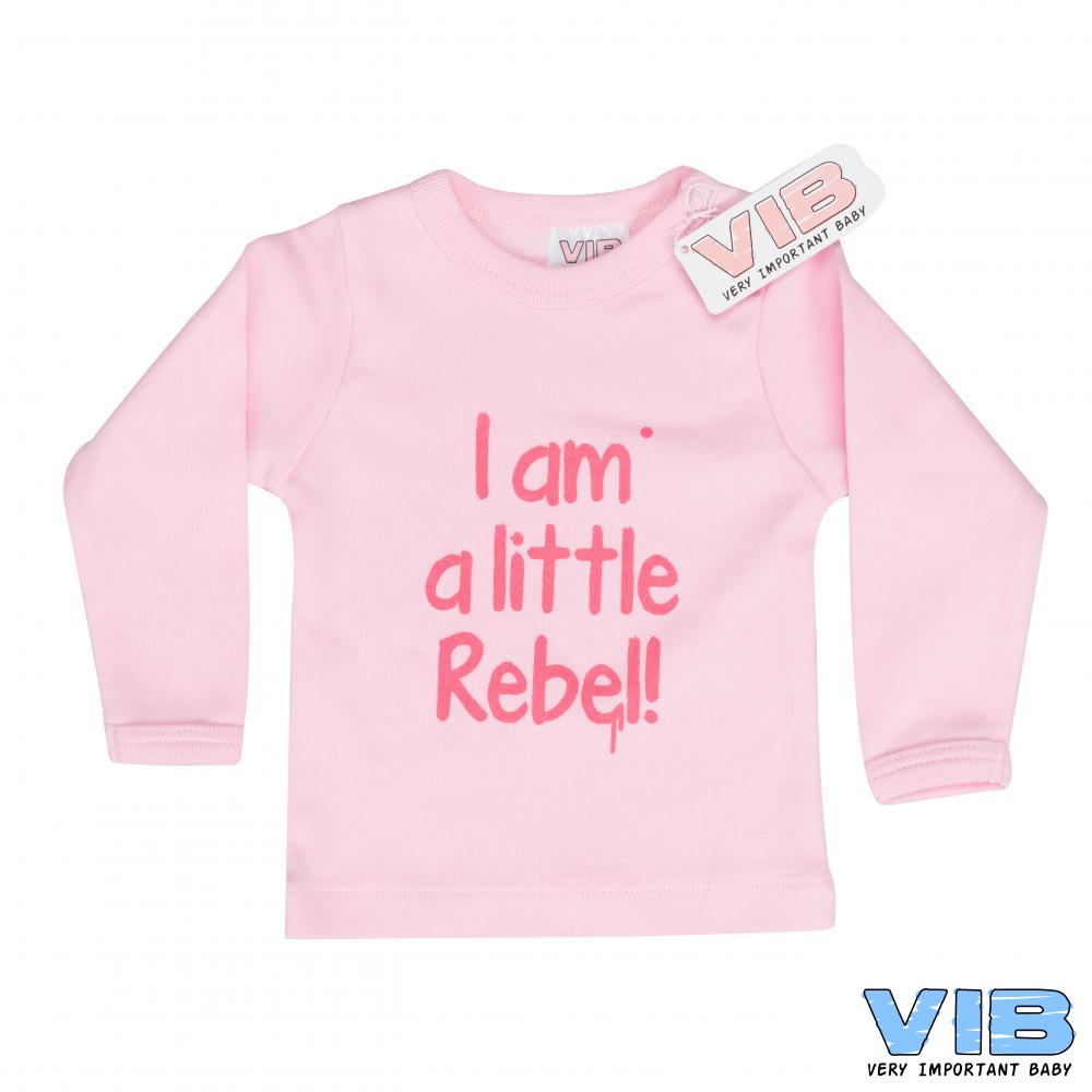 T-shirt baby VIB I am a little rebel roze