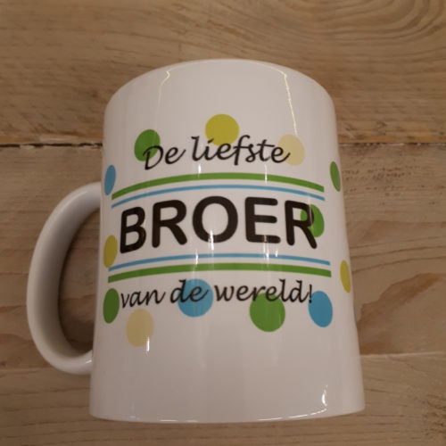 Witte mok van keramiek De liefste broer van de wereld