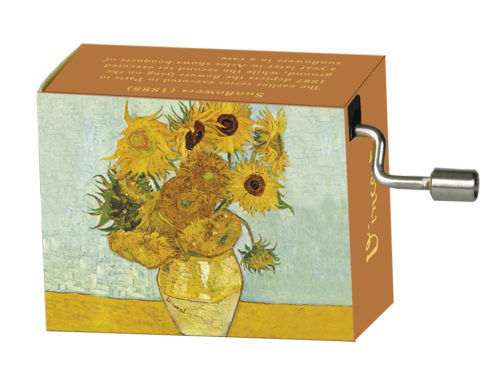 Muziekdoosje kunstenaars Van Gogh Zonnebloemen met melodie Spring van Vivaldi