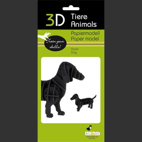 3D puzzel en bouwpakket karton model hond teckel