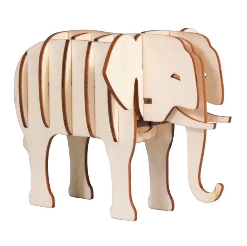 Maak een naam smokkel sarcoom 3D puzzel olifant van hout