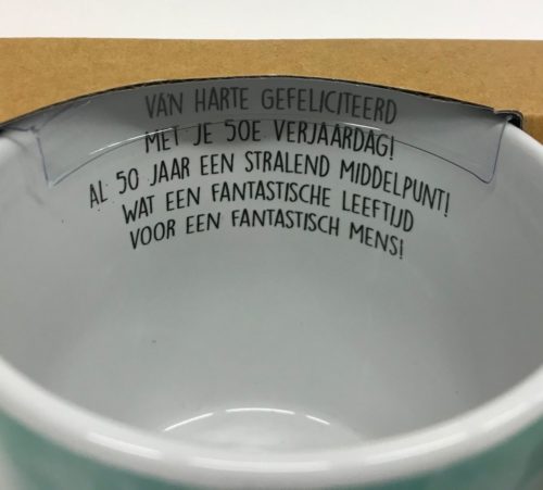 Mok 50 jaar hoera gefeliciteerd