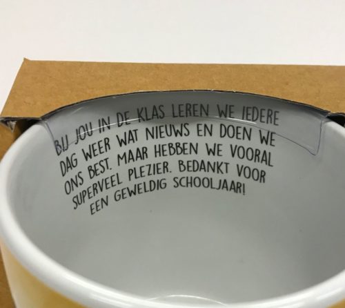 Mok voor juf of meester Bedankt voor het schooljaar