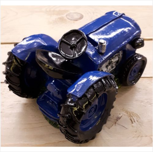 Grote spaarpot tractor blauw