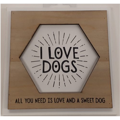Fotolijstje met tekst I love dogs