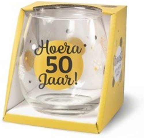 Water- wijnglas Hoera 50 jaar