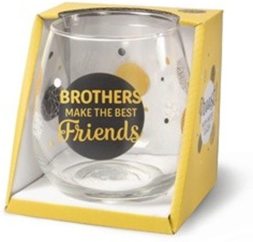 Water- wijnglas met tekst Brothers make the best friends