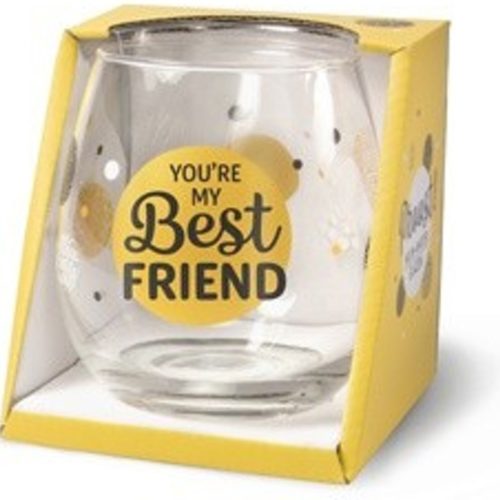 Water- wijnglas met tekst over vriendschap You are my best friend