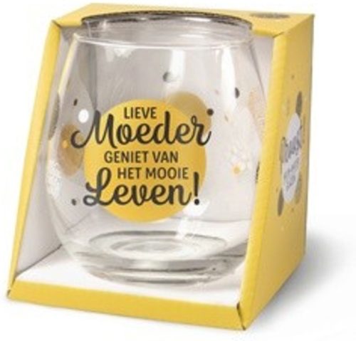 Wijn- waterglas Lieve moeder geniet van het mooie leven