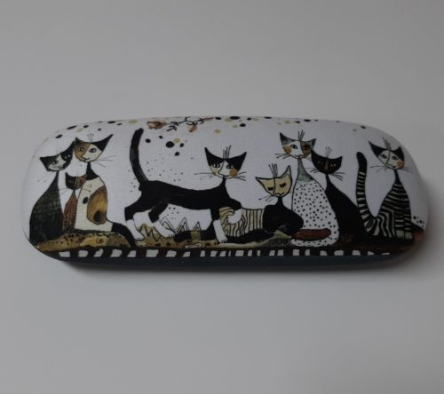 Luxe brillenkoker met poetsdoek van Rosina Wachtmeister Sepia Cats