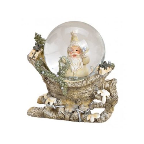 Sneeuwbol nostalgische kerstman op slee
