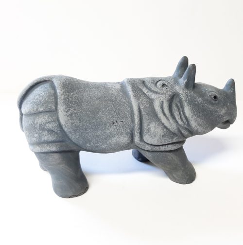 Fairtrade beeldje nijlpaard van aardewerk uit Nepal