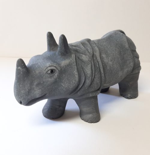 Fairtrade beeldje nijlpaard van aardewerk uit Nepal