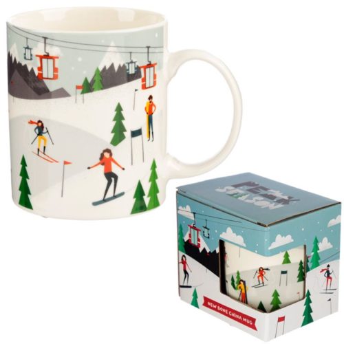 Mok wintersport ski van porselein