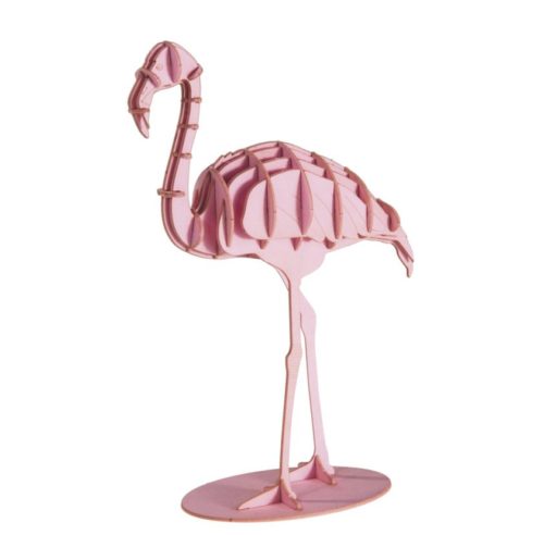 3D puzzel en bouwpakket flamingo van karton