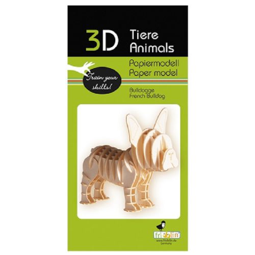 3D puzzel en bouwpakket hond Bulldog van karton