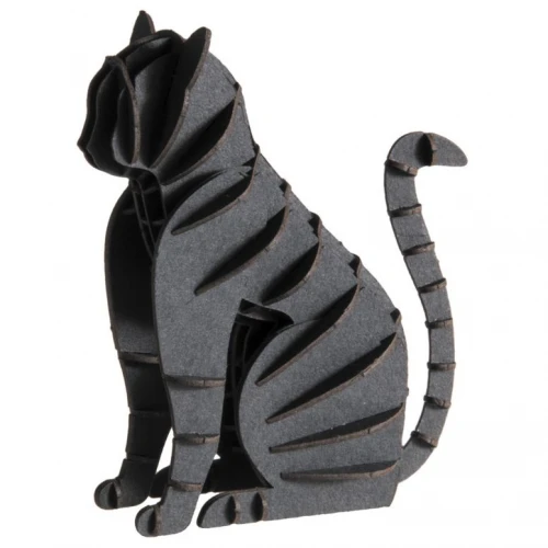 3D puzzel en bouwpakket zwarte kat van karton