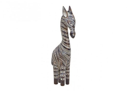 Beeld giraffe houtlook decoratief 32cm hoog