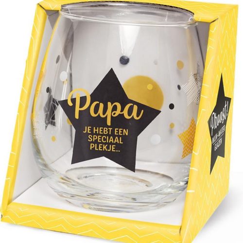 Water- wijnglas met tekst Papa jij hebt een speciaal plekje