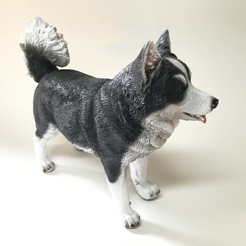 Beeldje hond Siberische Husky 25cm breed van Farmwood