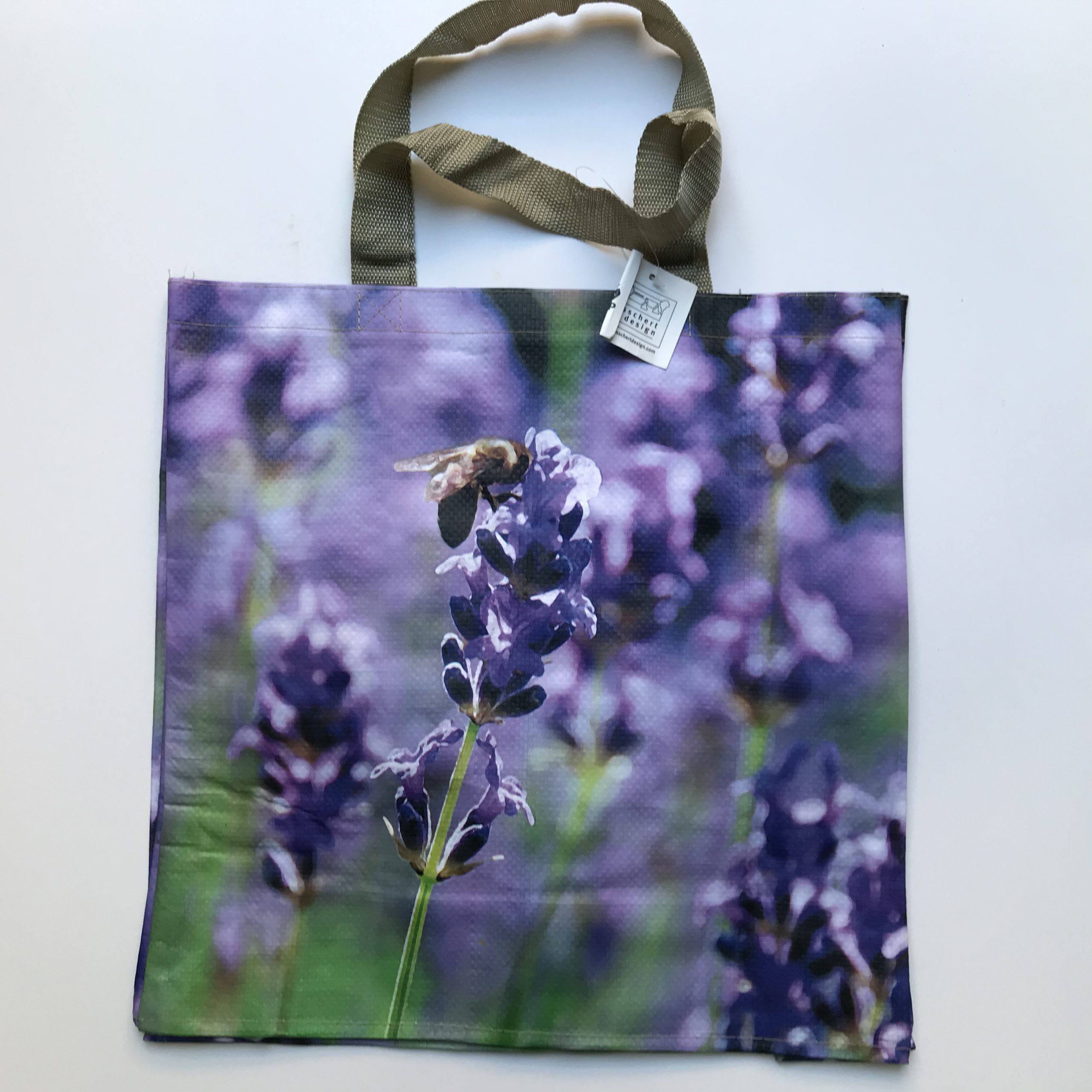vereist alliantie verbergen Nylon boodschappentas met paarse bloemen