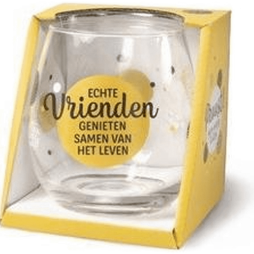 Water- wijnglas Echte vrienden genieten samen van het leven
