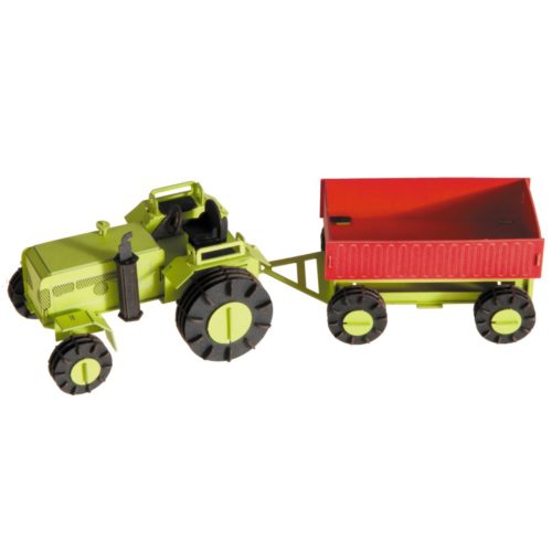 3D puzzel en bouwpakket tractor met aanhangwagen