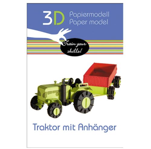 3D puzzel en bouwpakket tractor met aanhangwagen