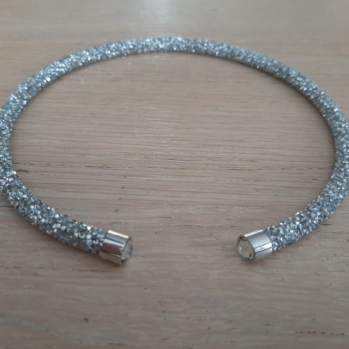 Gala ketting Licht zilver met heldere kraal