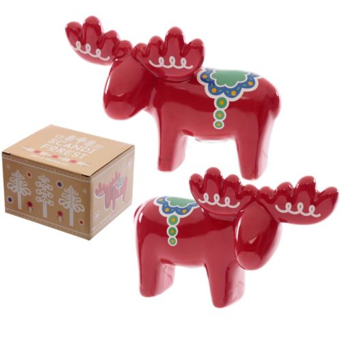 Peper en zoutstel rode elanden in mooie geschenkverpakking
