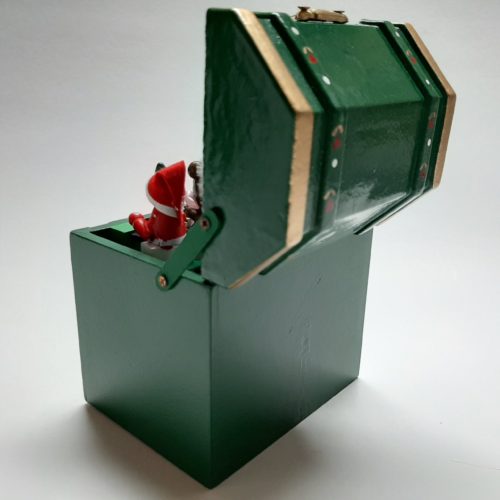 Speeldoos kerst speelgoedkist groen met gedetailleerd speelgoed