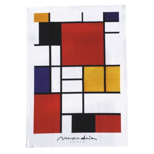 Theedoek kunstenaars Mondriaan style