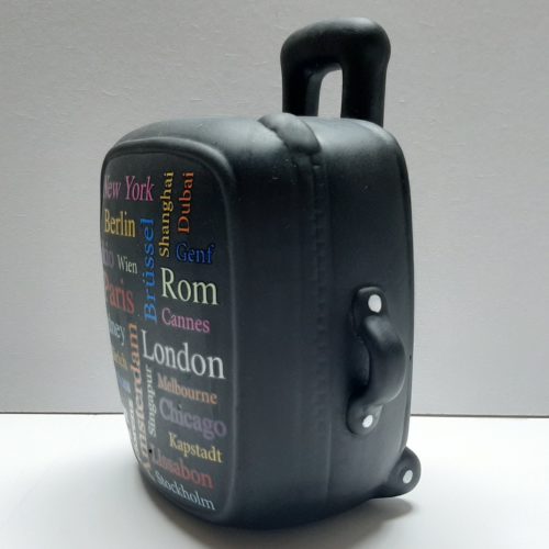 Spaarpot vakantie koffer trolly zwart 4