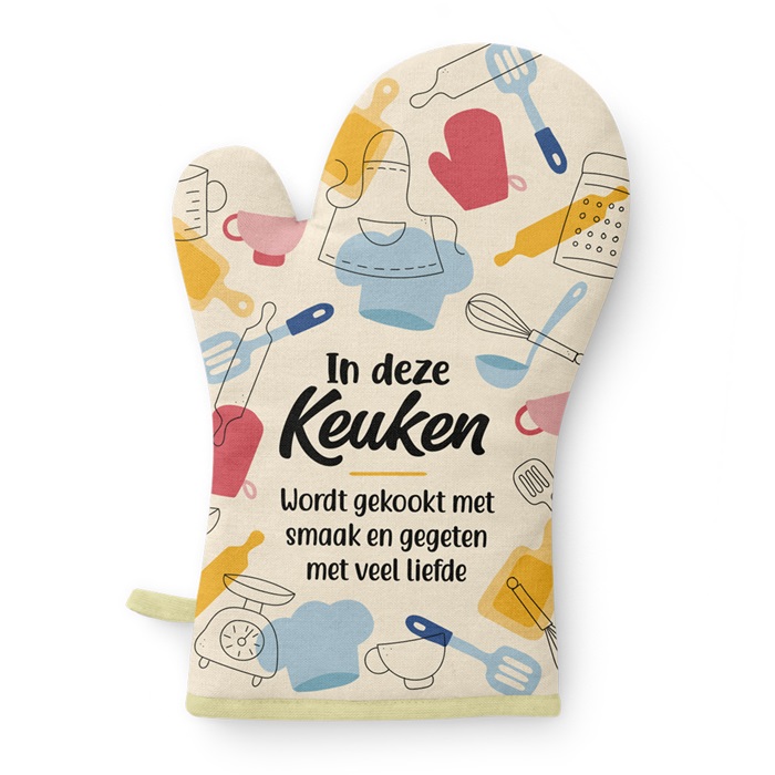 Ovenhandschoen In deze keuken wordt gekookt met smaak