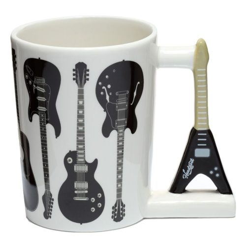 Mok rock gitaar zwart wit met oor in 3D