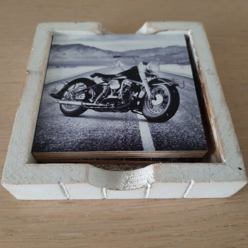 Onderzetters motoren Harley Davidson set van 6 stuks