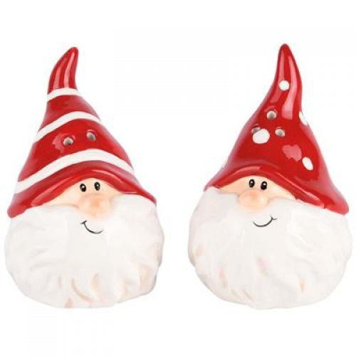 Peper en zout stel kabouter kerstmannetjes