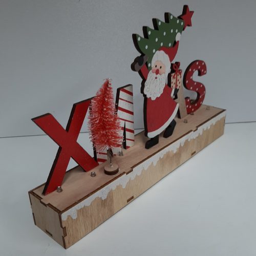 Houten letters Xmas color - Kerst decoratie met led