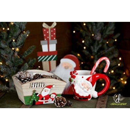 Sfeerimpressie Kerst mok Santa 3D met candy cane