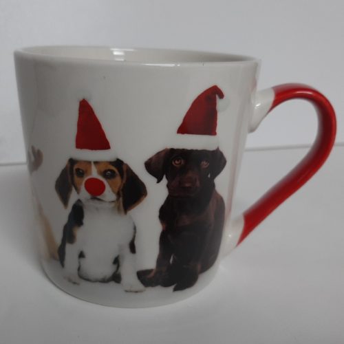 Kerst mok honden pups met kerst muts-V1