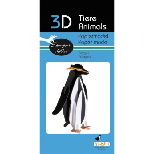 3D puzzel en bouwpakket pinguin van karton