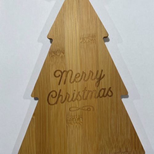 Borrelplankje kerst met tekst Merry Christmas